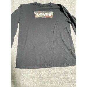 Levi's Shirt Men's Large Long Sleeve Black Logo Crewneck